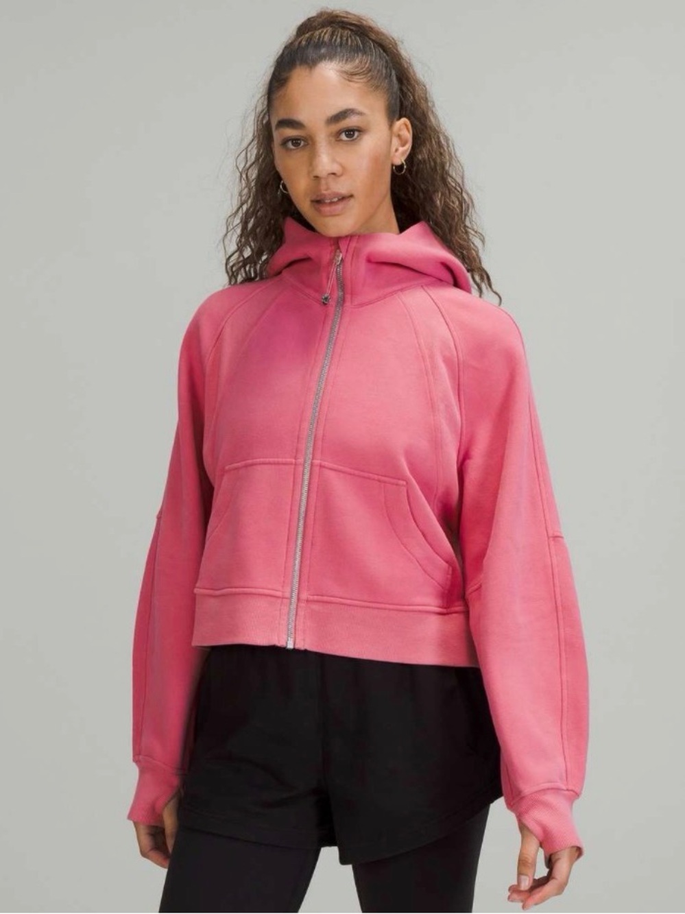 Lululemon Scuba Oversized Full Zip Hoodie XS/S Pink Coral Athleisure